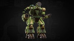 Summoner (Thor) Battlemech - Clan Jade Falcon mechanical, turret, pilot, battlemech, mechwarrior, falcon, thor, giant, mecha, tank, machine, 1995, meka, clan, stomp, jade, summoner, substancepainter, substance, weapon, hardsurface, robot, mechwarrior-mech, mechwarrior2