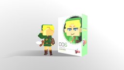 Young Link Voxel Nendoroid link, figure, 3dart, nintendo, cgi, nendoroid_style, commission, nintendo64, thelegendofzelda, rigged_model, pixel-art, modeling, 3d, voxel, stylized, voxelart, magicavoxel, zelda