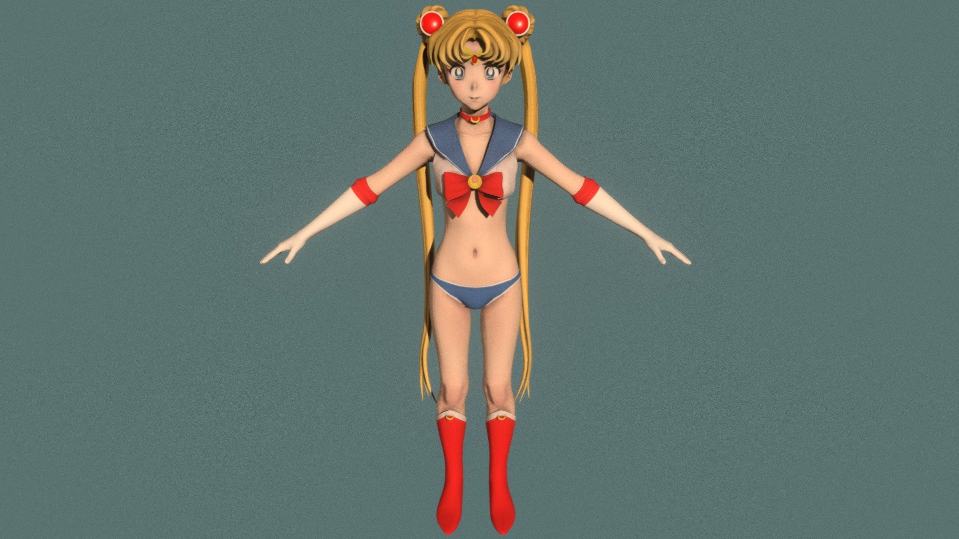 T-pose rigged model of anime girl Sailor Moon (Sailor Moon).

Body and clothings are rigged and skinned by 3ds Max CAT system.

Eye direction and facial animation controlled by Morpher modifier / Shape Keys / Blendshape.

This product include .FBX (ver. 7200) and .MAX (ver. 2010) files.

3ds Max version is turbosmoothed to give a high quality render (as you can see here).

Original main body mesh have ~7.000 polys.

This 3D model may need some tweaking to adapt the rig system to games engine and other platforms.

I support convert model to various file formats (the rig data will be lost in this process): 3DS; AI; ASE; DAE; DWF; DWG; DXF; FLT; HTR; IGS; M3G; MQO; OBJ; SAT; STL; W3D; WRL; X.

You could purchase my model at: bit.ly/41y1JDe

And I can make commission models.

If you have any questions, please contact me via my email 3d.eden.project@gmail.com.