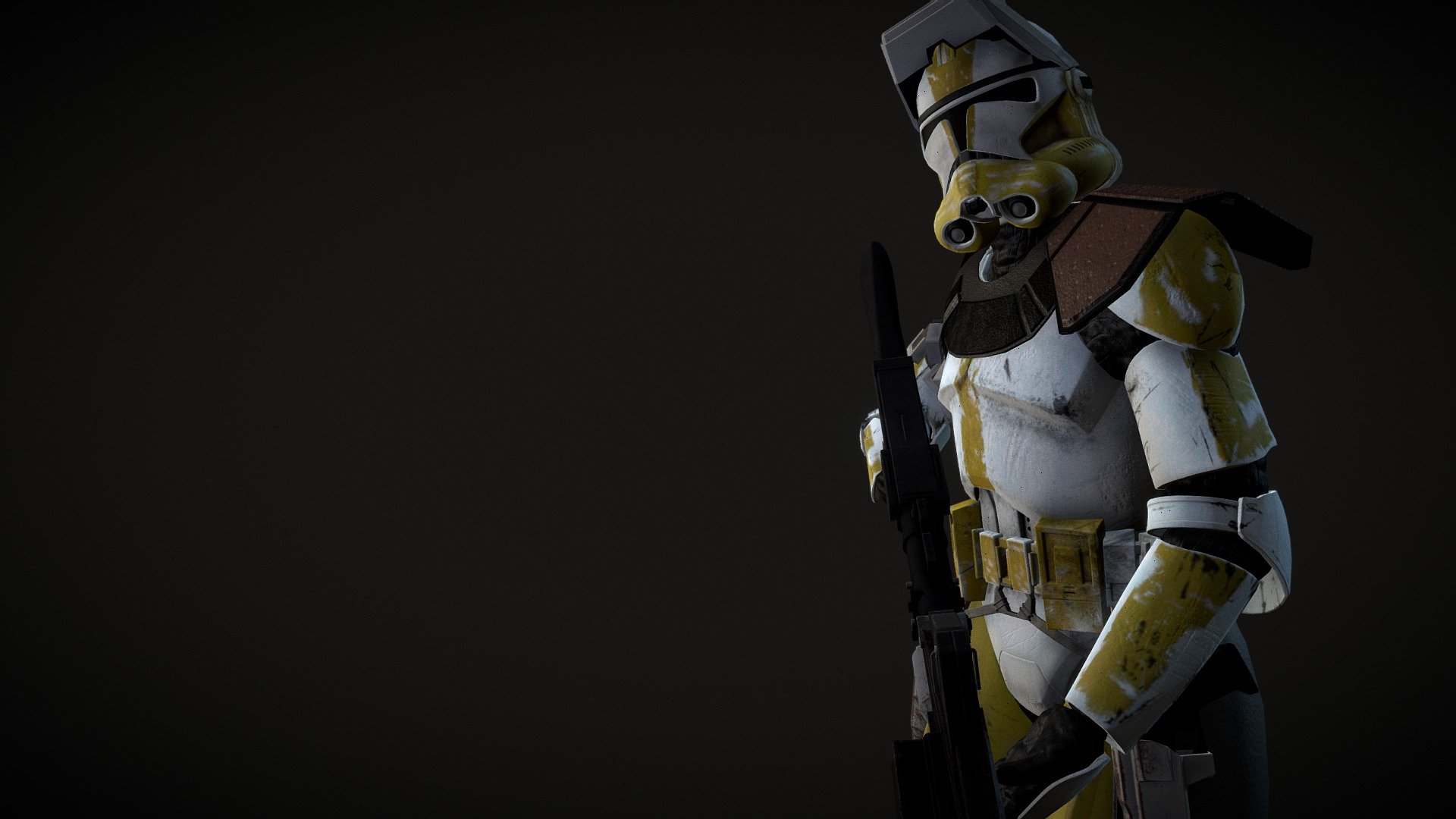 This model is avaliable on cg-traider(always) and FAB(i am not sure how long)

Join our star corps and fight with us in the deepest darkness in the jungle!.

It was Made in 3ds max ,zbrush and textured in substance painter

It was based on the episode 3 version. I tryied to be close as possible to the origial model. I’ll used test render pictures what i got from my friend years ago. and i made some custom screenshots from the movie to see all the texture and model details. 

For more details and to get this, please visit the pages below

Check out my other models here https://sketchfab.com/thomas_125

If you have any question or wish, i feel free to assist you:) Just write on discord:-> thomastheherooftherepublic4114

or instagram -> http://www.instagram.com/intergalactic_supply_yard/