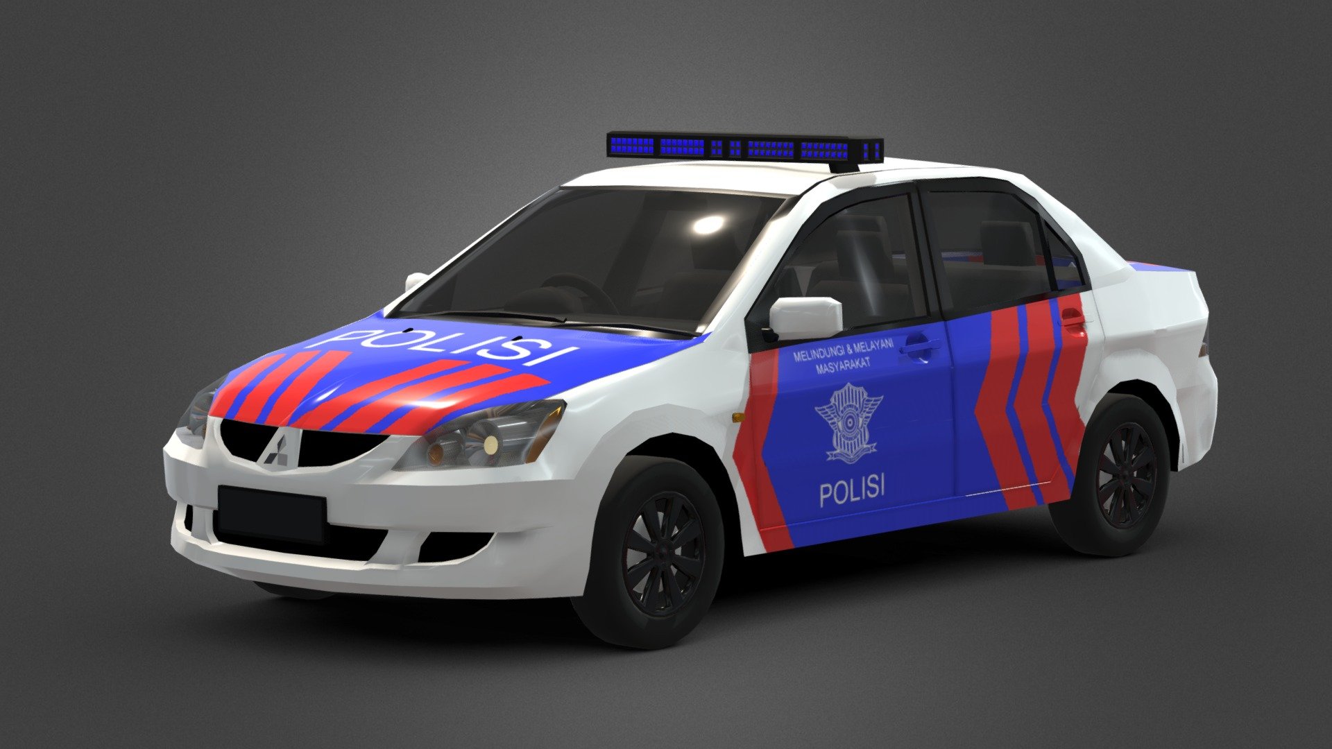 Indonesian Police Car based of Mitsubishi Lancer Cedia