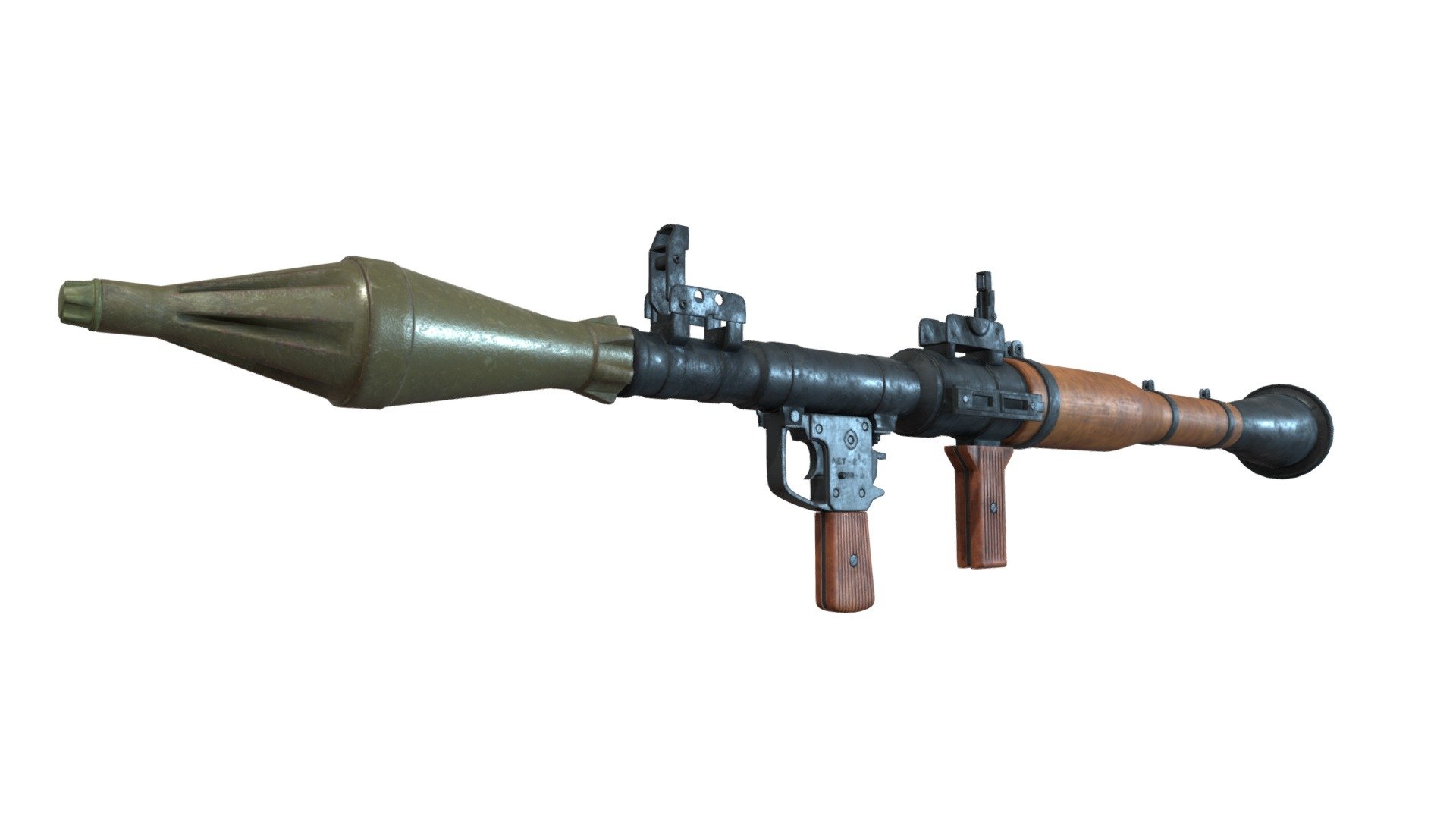 Rpg Rocket Launcher:
Only Quads without six or more poles.

Textures in 4K.
All Details Done.
Parts Name.

Textures:

Ammo AO (4096x4096)
Ammo Color (4096x4096)
Ammo Normal Map (4096x4096)
Ammo Reflections (4096x4096)
Ammo Roughness (4096x4096)
RPG AO (4096x4096)
RPG Color (4096x4096)
RPG Normal Map (4096x4096)
RPG Reflections (4096x4096)
RPG Roughness (4096x4096)