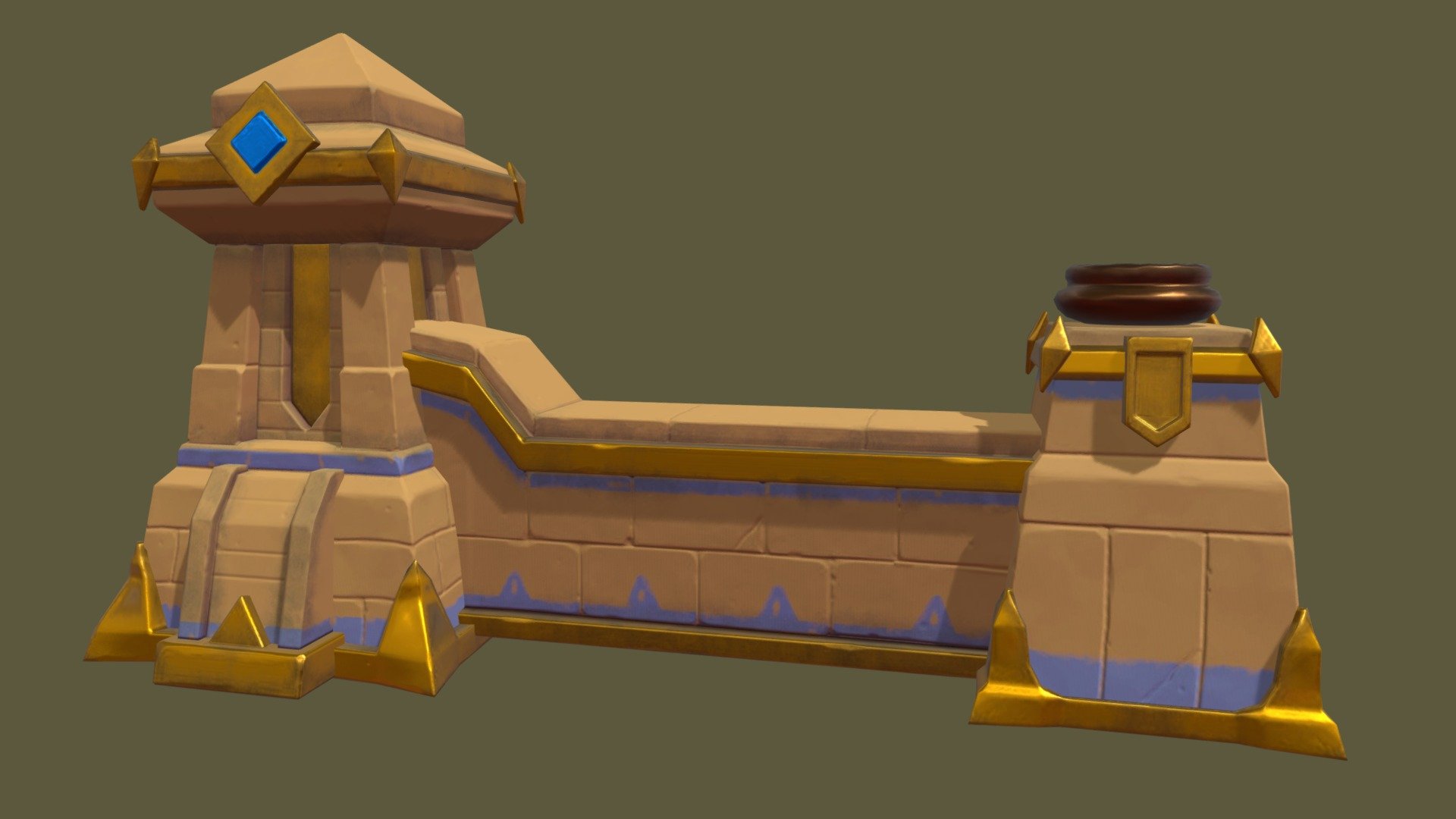 A stylized Egypt  ruin model.