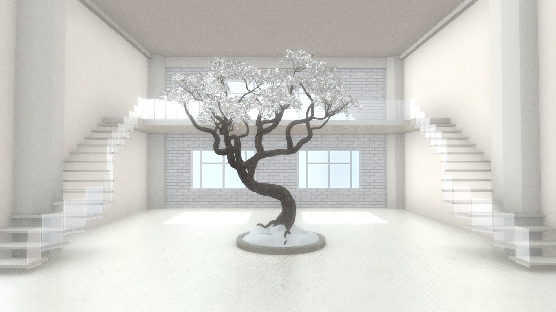 Staircase Art Gallery, scene has got baked in lighting.
Ambient Occlusion and Lighting with Blender.
Original files are available.
FBX file size : 4.32KB

Click on the link to see more models : https://sketchfab.com/GbehnamG/store

If you need customized 3d models , feel free to contact at: mr.gbehnamg@yahoo.com