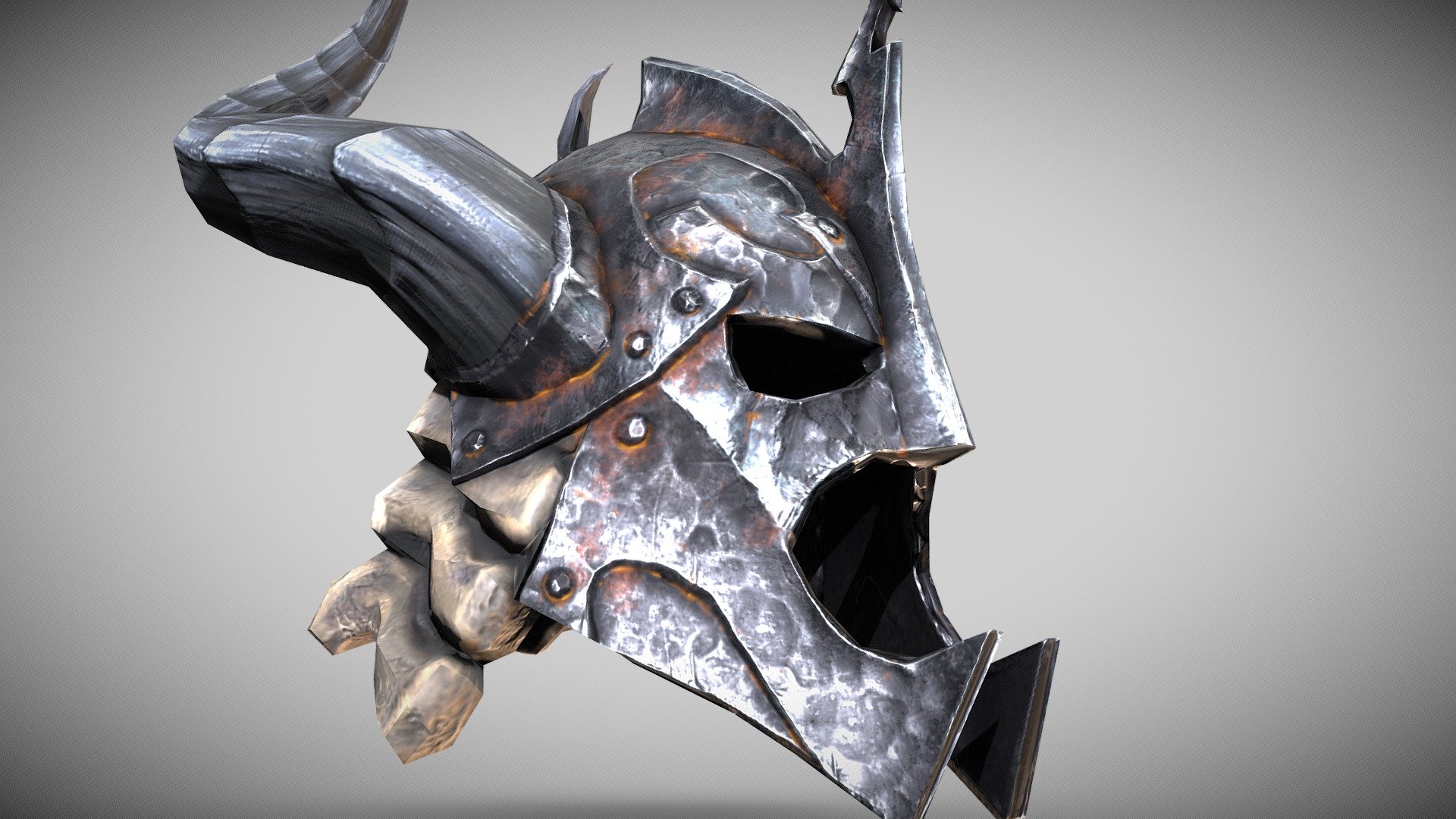 Here's a closer look at the Dragonbone Helm from the game Skyrim.  What I loved most about the concept art was the the combination of white (yellowed) bone and black metal, especially in the face.  Enjoy!