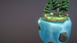 Vine Mushroom Forest Fantasy Diorama trees, tree, forest, mushroom, garden, painted, vine, pillar, water, painterly, bush, bushes, greenery, fog, vinesauce, gfrc, substancepainter, substance, painter, handpainted, texture, hand-painted, stone, creature, rock, magic