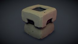Cube World Stone Torch - PBR Series cube, world, toon, block, pbr, skull, stone, temple