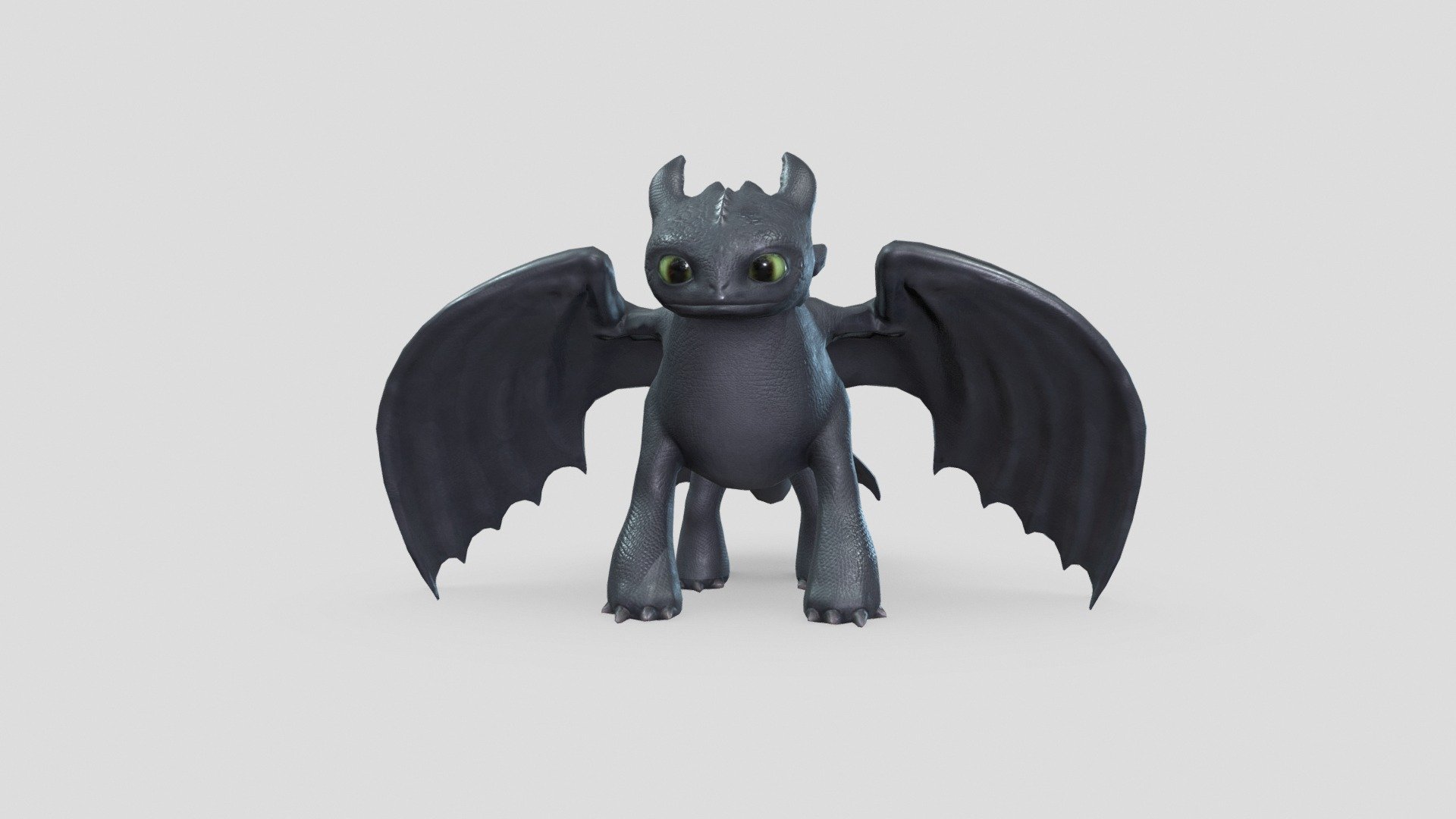 3D Model of the night fury from the cartoon how to train your dragon.