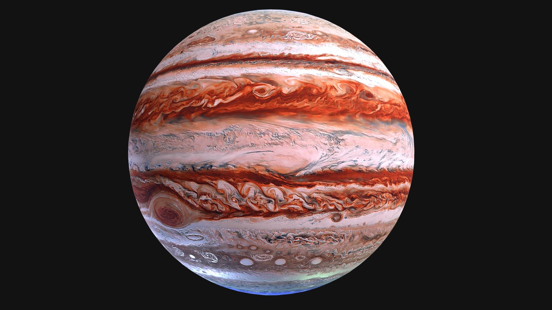 Jupiter is more than twice as massive than the other planets of our solar system combined. The giant planet's Great Red spot is a centuries-old storm bigger than Earth.




Eleven Earths could fit across Jupiter’s equator. If Earth were the size of a grape, Jupiter would be the size of a basketball.

Orbits about 484 million miles (778 million kilometers) or 5.2 Astronomical Units (AU) from our Sun (Earth is one AU from the Sun).

Rotates once about every 10 hours (a Jovian day), but takes about 12 Earth years to complete one orbit of the Sun (a Jovian year).

A gas giant and so lacks an Earth-like surface. If it has a solid inner core at all, it’s likely only about the size of Earth.

Jupiter's atmosphere is made up mostly of hydrogen (H2) and helium (He).

Has more than 75 moons.

In 1979 the Voyager mission discovered Jupiter’s faint ring system. All four giant planets in our solar system have ring systems.
