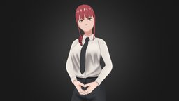 Makima (VRChat) ◆ マキマ (Chainsaw Man, チェンソーマン) cellshading, animegirl, celshading, vrchat, vrchat_avatar, vrchat-model, anime, chainsaw-man, chiensoman, chainsawman, makima, physbone
