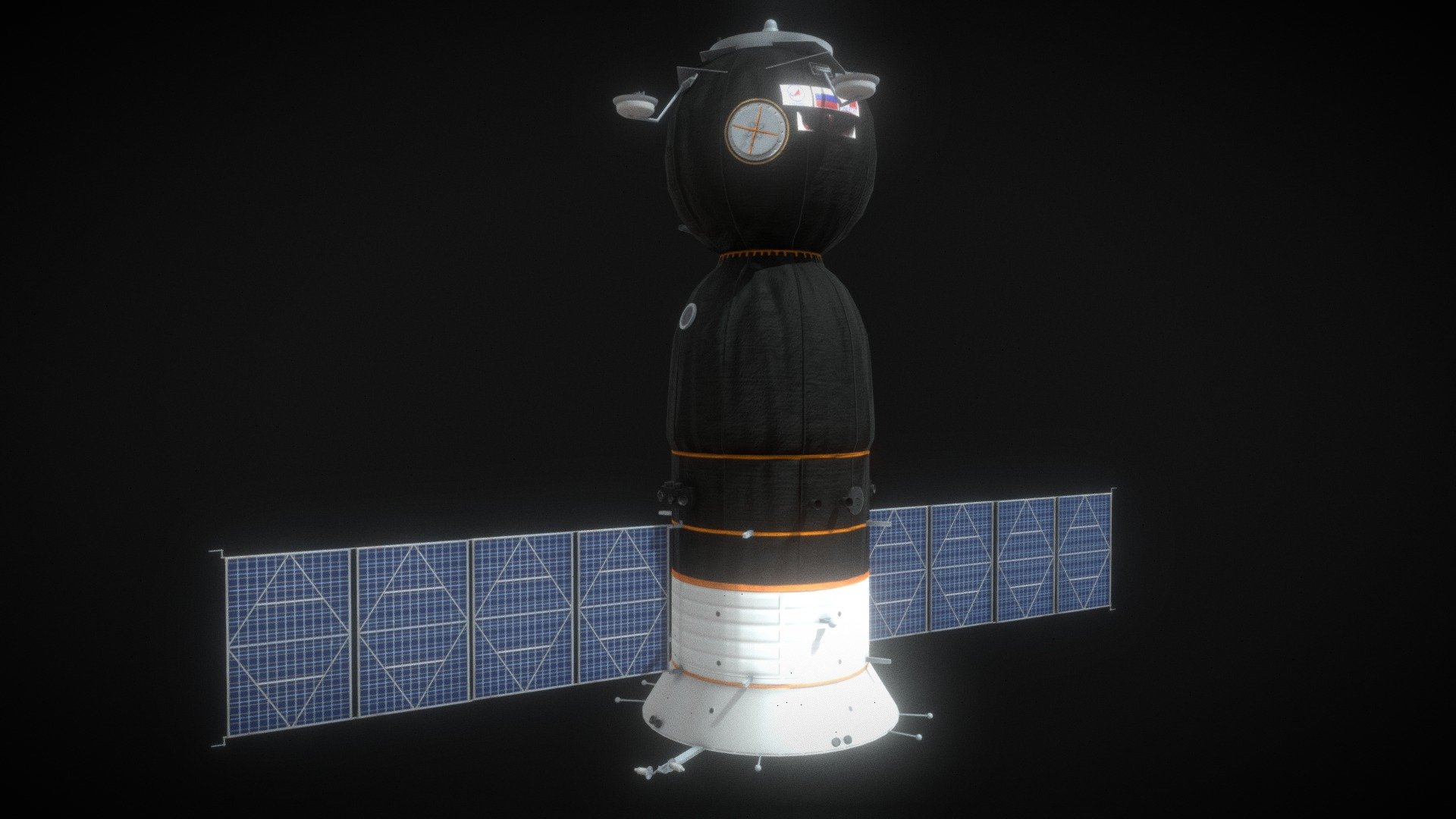 Spaceship SOYUZ. 3d model Low poly.