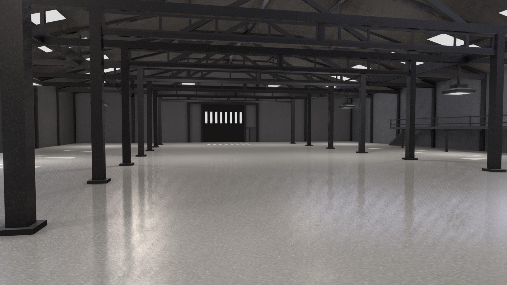 Large Empty Warehouse or Showroom