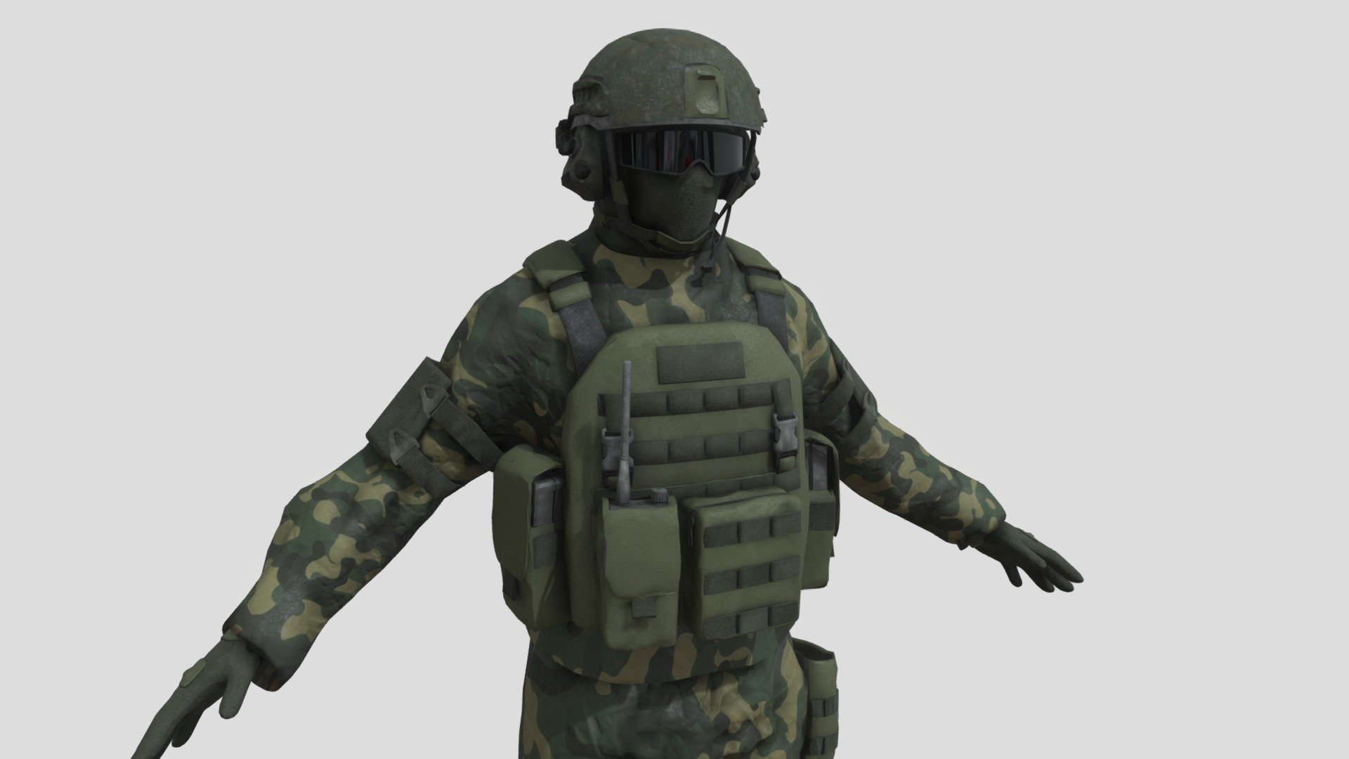 Солдат для моей игры, почти все модели авторства - https://sketchfab.com/britdawgmasterfunk, а конкретнее - https://sketchfab.com/3d-models/military-character-kit-11-fbx-cc0-2d01eba3031f4db48eea8cdcc504b366 и https://sketchfab.com/3d-models/clothing-and-character-kit-10-fbx-cc0-77da31c1350343f9ae2f9ef4cb228b8a , я оптимизировал до приемлемых 77К полигонов на модель. разрешение текстур 8К.

this is not my best model, you should look at this one for example - https://skfb.ly/oHxtJ

I know how to use a translator, so everyone come in discord - https://discord.gg/hzwvJrwtqm

Patreon - patreon.com/buh_late (eng)

Boosty - boosty.to/buh_late (рус)

и телеграм - https://t.me/buh_hub
тг канал - https://t.me/buhHubLate

тг канал - https://t.me/buhHubLate