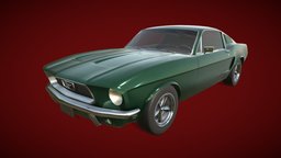 Ford Mustang 1968 ford, unrealengine, classic-car, low-poly-car, ford-mustang, gameready-car, muscle-car, substancepainter, unity, pbr, blender3d, car, car-3d-model, mustang-3dmodel