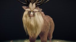 Princess Mononoke - Forest Spirit beast, forest, deer, god, ghibli, furry, blender, creature, animal, monster, anime, noai