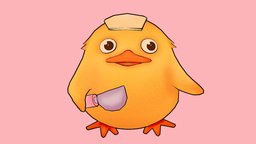 Cute duck cute, cartoonish, outline, ducky, procreate, cute_character, cartoonanimal, maya, character, cartoon, 3d, animal, 2dlike, cartoonduck, procreate52