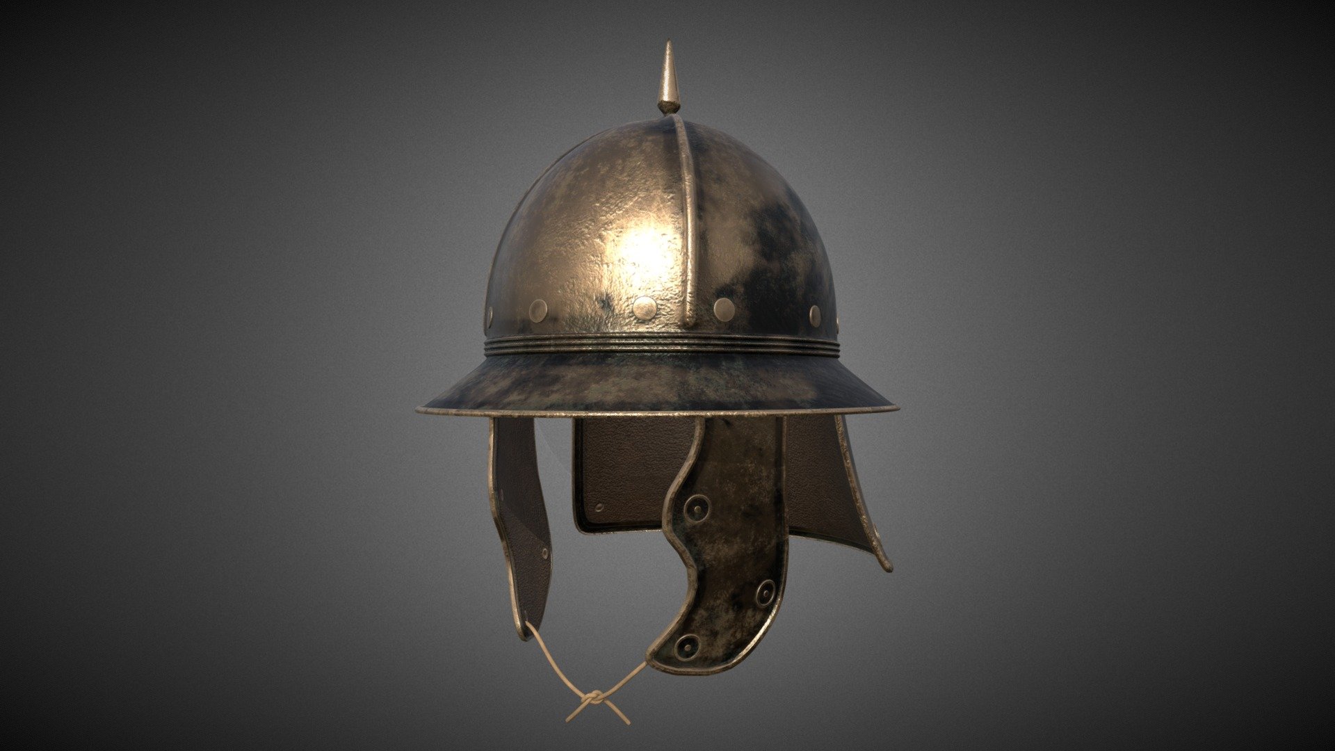 I found this fantasy helmet design in my old sketch book, so I decided to model it since it looks pretty cool.
It's a mix between Gallic helmet and Ming dynasty helmet.
