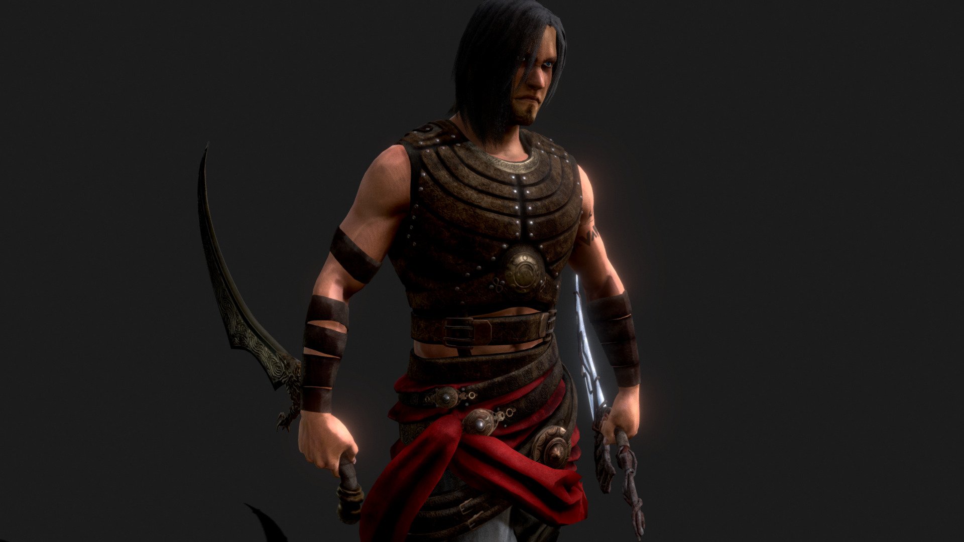 This is it my first game character I make in 3D, and I finally finshed :D

After months studying with the course Anatomy of Rafael Souza (And another ones along the way, like game hair, render on marmoset, etc), I have finally finished this piece, where I made it everything from the scratch, trying to capture the concepts from Prince Of Persia Warrior Within (One of my favorites games, hope Ubisoft make another game). This was the hardest piece I've ever worked on, where many time I haved to redone some parts to get it right, but it was very fun to learn all the techniques (in sculpting and real-time) necessary to make it.

Please, I will be very grateful for any feedback since I am always looking for improvement on my art :)