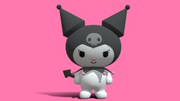 Sanrio Kuromi 3D Model rabbit, cute, printing, hello, kitty, pink, 3dprinting, print, kawaii, printable, hellokitty, printable-model, sanrio, 3d, blender, animal, kuromi, noai, sanriokuromi
