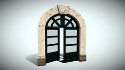 Door Train Station Pack train, portugal, stave, unreal, line, metro, open, arch, marble, metal, glasses, old, station, uvmap, close, substance, painter, unity, 3d, texture, pbr, model, stone, steam, ring, door