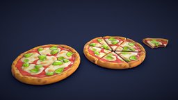 Stylized Margherita Pizza - Low Poly food, toon, restaurant, realtime, pack, italy, vr, stylised, snack, fastfood, pizza, delivery, cheese, restaurante, foods, unrealengine, pizzeria, vrchat, foodtruck, cheesy, pizzas, margarita, mozarella, food-and-drink, junkfood, deliveryservice, pizzashop, pizza3d, unity, cartoon, asset, blender, pbr, stylized, pizzeriasimulator, pizzaria, margaretha, pizzaslice, pizzasimulator, noai, magherita