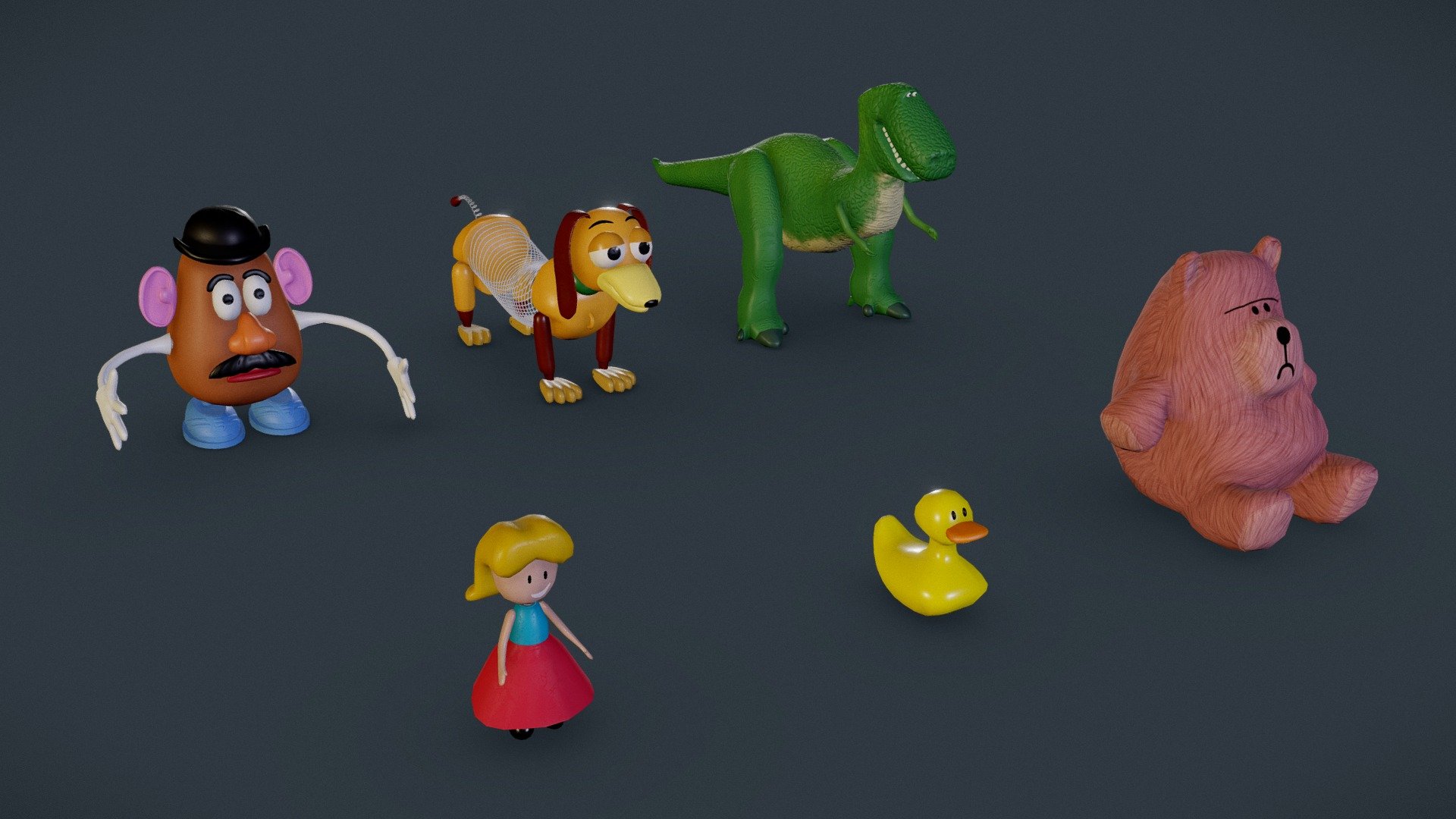 6 characters from Toy Story film.

For more character packs related, visit my store 😀