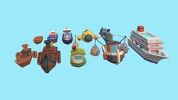 Low poly ships ships, boats, cargoship, cruiseship, raft, autodeskmaya, cruise, lowpolyart, steamboat, lowpolymodel, fishingboat, fishing-boat, sylised, stylised-environment, 3dboat, lowpolyship, maya, low-poly, 3d, lowpoly, sea, submarine, 3dship