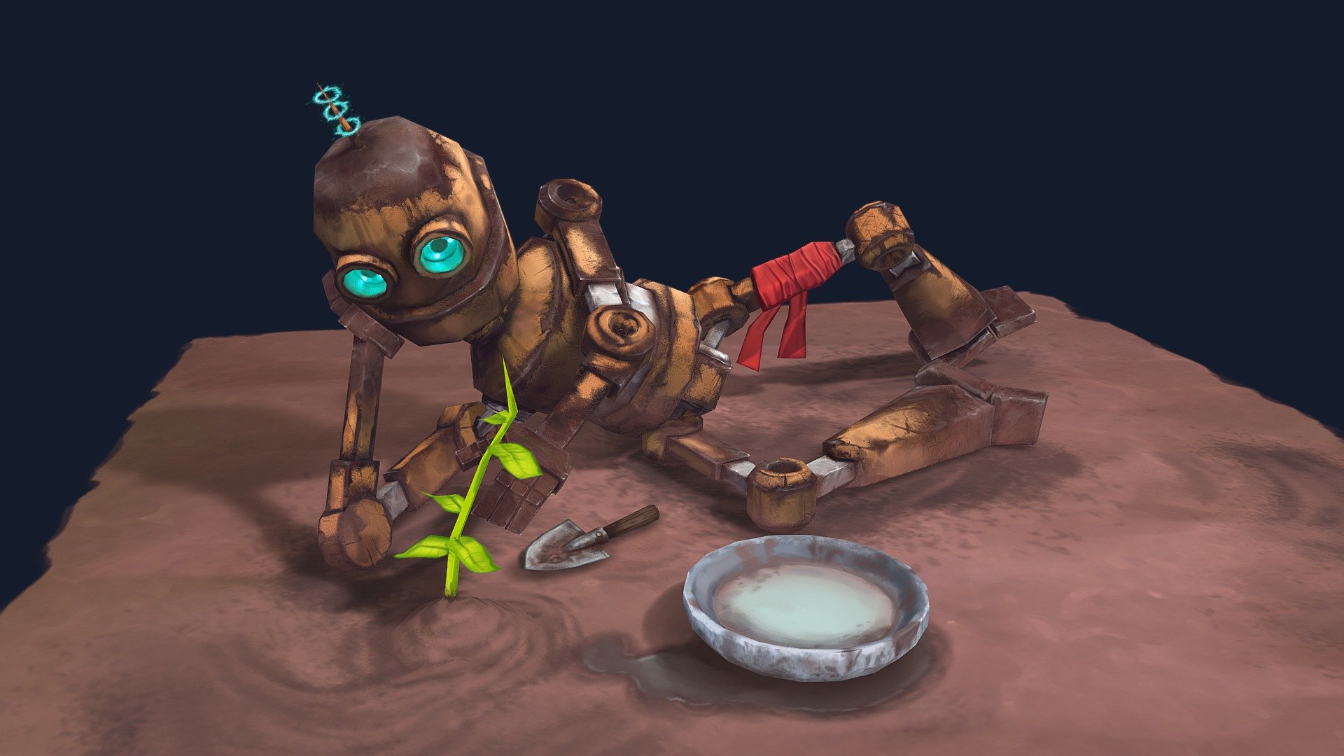 Hand Painted Textures On Low Poly 3D Model