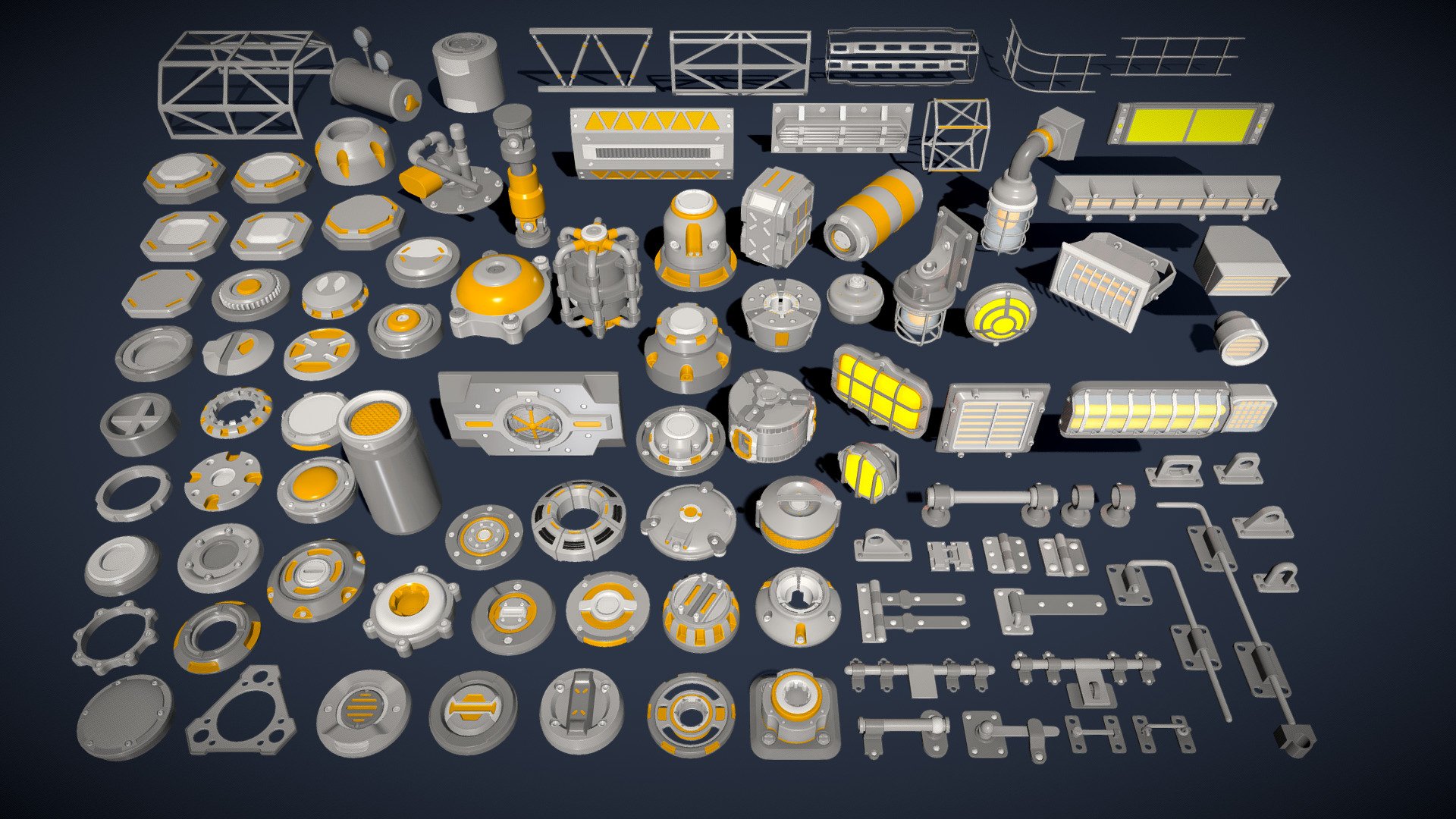 Get pack - https://www.artstation.com/a/33749260

100 middle/low poly industrial kitbashes




clean and close meshes (97% quad poly)

material ID

Real size

NO subdiv , NO textures , NO groups , NO UV map

include max(2020), blend(3.5) , fbx and obj files

total poly - 331522
total vert - 313444