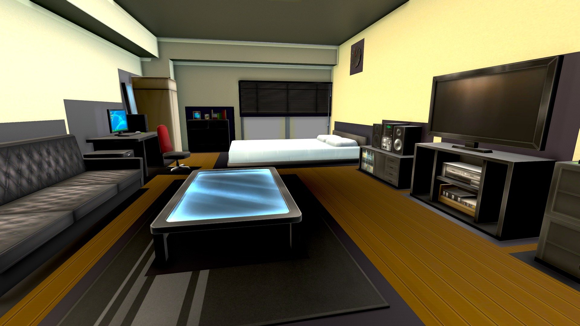 Simple Bedroom Scene,made for Virtual Reality