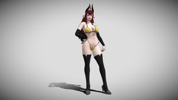 Demon Girl demon, demonic, , walking, gir, cgi, mid-poly, idle, demongirl, blender, walk, animation, evil