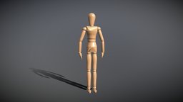 Wooden Artist Mannequin wooden, artists, mannequin, substancepainter, substance, blender, wood, noai