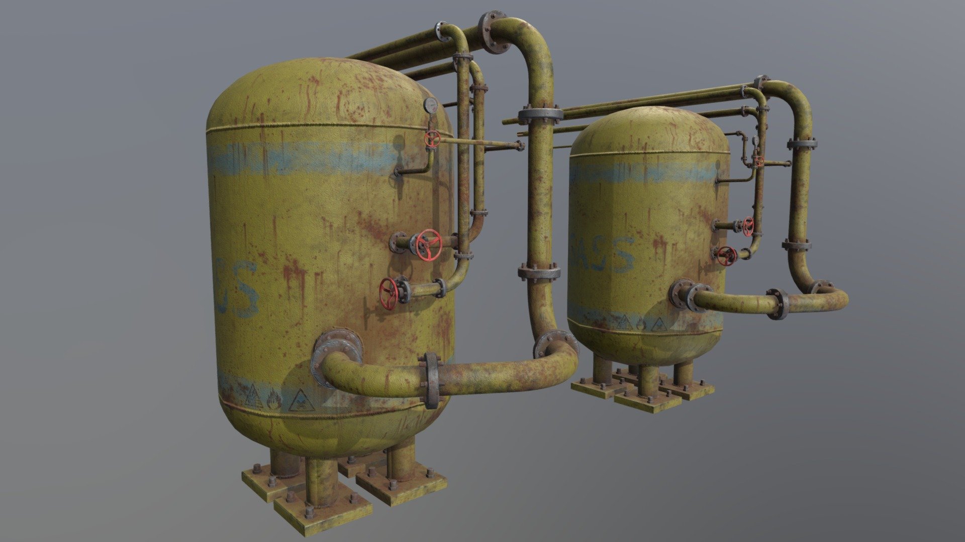 

Gas Tank:  LOD0: 38850 tris (23846 verts) and LOD1 19932 tris (11699 verts)


UV mapping Ch1 (some overlaping for symmetry or part repeated) and Ch2 (No overlapping)

clock animation

Materials: 2

Include FBX and OBJ files

4k PBR textures and 4K Diffuse, Glossiness and Specular


