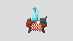 food and etc. food, tomato, lemon, pepper, groupproject, animo, 3d, art, studentwork, simple, 3dmodeling-3d-art-maya, maya2023