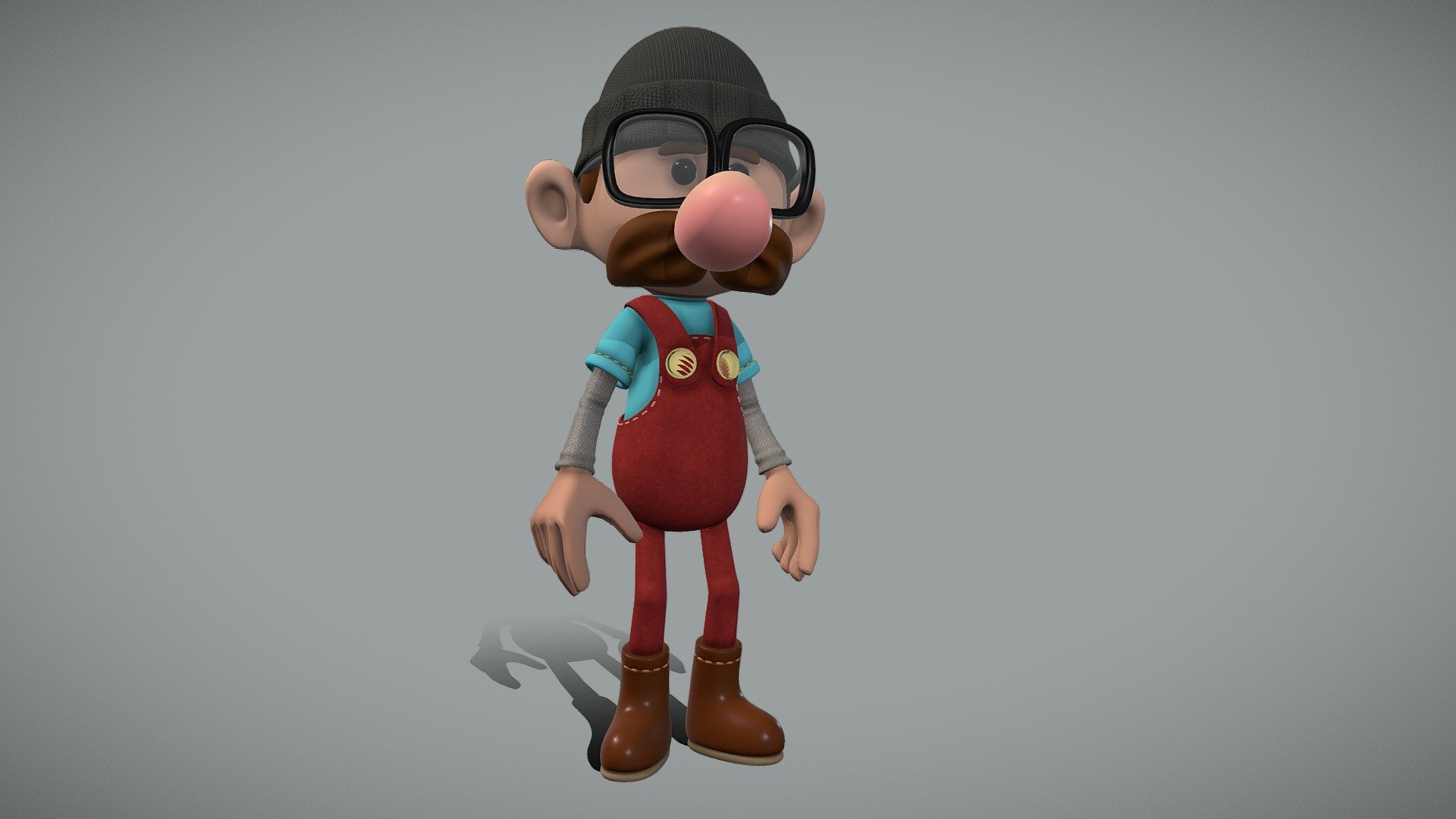 This character was based off of a concept drawing by Jelle Gijsberts as well as a tutorial by user Zachary1999.  I approached the model using some of my own modeling techniques in blender, unwrapping in blender, and texturing using Substance Painter.  The Idle animation was done via Mixamo.  Completed 11/22