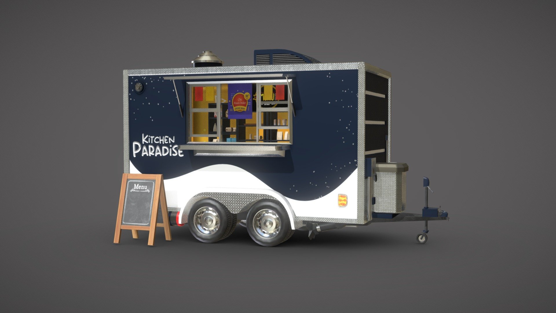 Game Ready Food Trailer with PBR textures


High-quality 3d model of Food Trailer truck with semi-detailed food items





File can be used for games , movies or any personal project

It can be also used for other 3d purpose 

2k,4k and 8k textures are added in the file

Menu board food items psd file has been added in the file, user can change the menu according to their needs. Moreover if anyone needs help, just send us a message

Note : If you have any problems regarding dowload or the file not opening , feel free to contact us .We will help you as soon as possible

Do Check and Subscribe our page for more updates



Instagram

Facebook

Artstation


We are also available for any 3d projects .For any bulk order of game assets get in touch for quotes