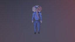 Mister Elephant elephant, humanoid, cop, officer, policeman, character