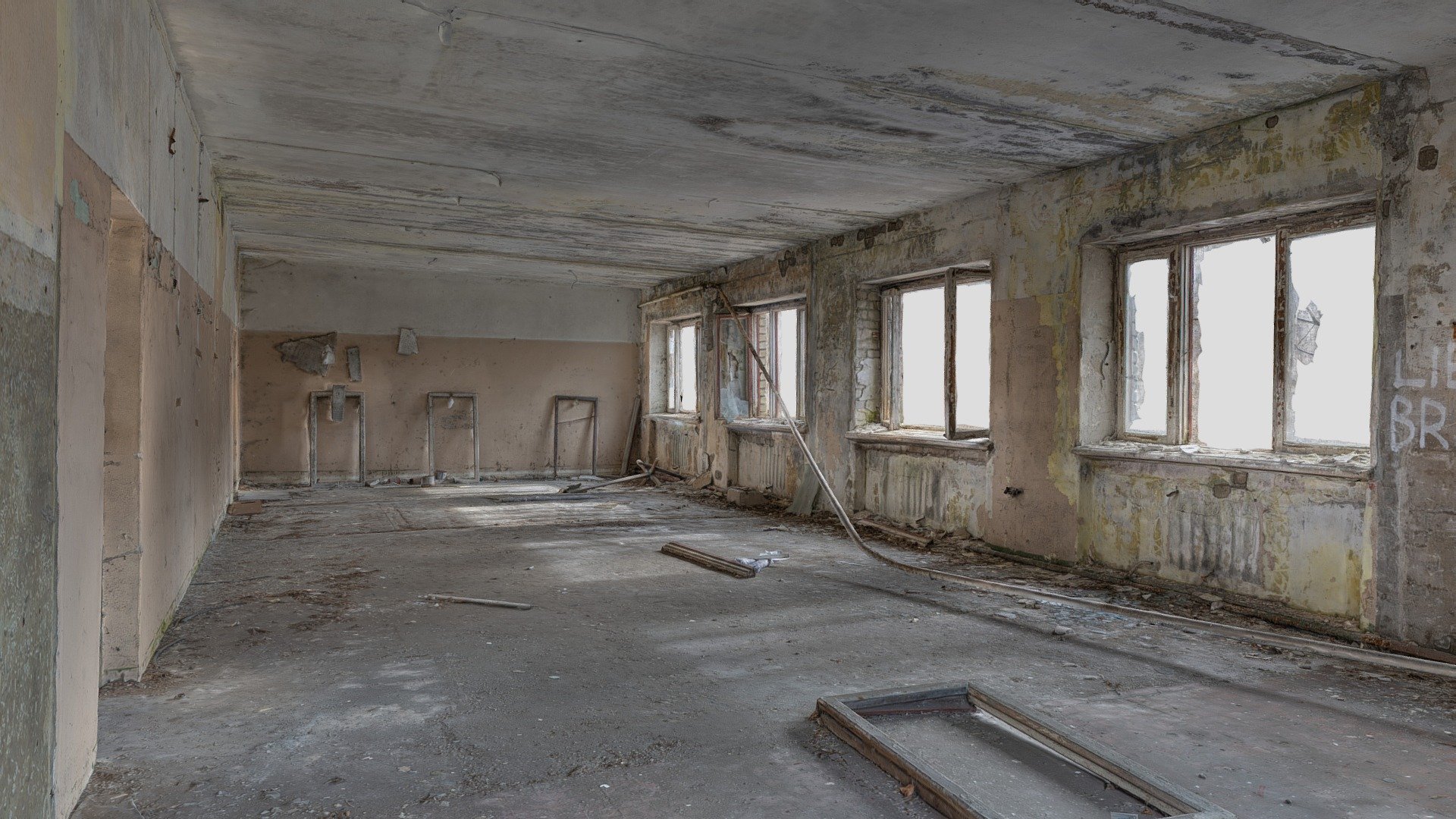 3D scan of an old, abandoned, soviet industrial room.
Cleared of any valuable things.
With normal map.