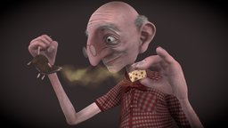 Hungry Mouse. hair, anatomy, mouse, animals, pixar, old, male-human, character, 3d, model, maya2018, man, male