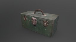 Union Tool Box Vintage Tool Storage mechanic, storage, vintage, tools, union, metal, tool, box, static, toolbox, substancepainter, substance, lowpoly, gameready