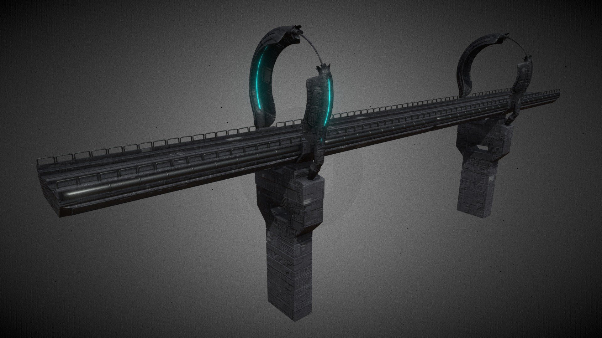 Science Fiction Tram/Train Bridge.

if you plan to use it consider following me on instagram https://www.instagram.com/blue.blender.print/ 
or on artstation here: https://www.artstation.com/aroba





