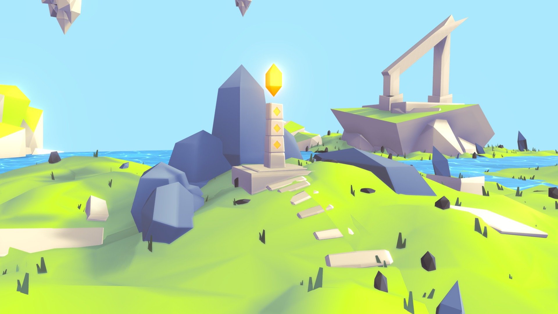 **Greenverse - Low poly stylized Environment **

This is my own concept. this is first one verse in upcoming my series of multiverse enviroment design.

i 3D modeled and colored the scenes and elements using materials, I used emissive channel to make elements glow.

Feel free to use it in your games AR VR Projects
,best for Rpg Fantasy Games,and mobile games.

Follow me :

**Instagram : **

Artstation : https://www.artstation.com/karthiknaiduts
Linkedin : https://www.linkedin.com/in/imkarthiknaidu

Please leave a comment and share your views on my work,also if you are buying the model ..please rate the model and write a review