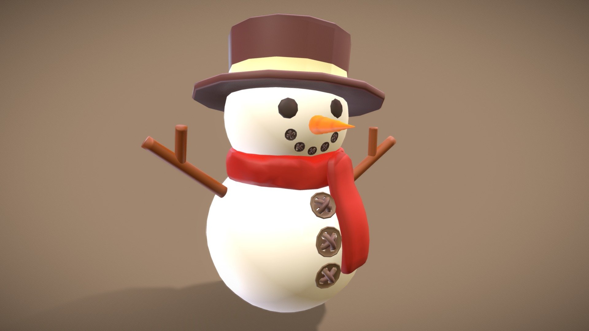 This is a Snowman  3D model . This is a low poly model. It is made in ZBrush and Autodesk Maya 2018 and texturized , iluminated and rendered in Arnold 2018.

This model can be used for any type of work as: low poly or high poly project, videogame, render, video, animation, film…This is perfect to use it as decoration in a Christmas Scene or for a CHristmas postcard image with other christmas decoration that you could see in my profile too…

This contains a .obj , .and all the textures.

I hope you like it, if you have any doubt or any question about it contact me without any problem! I will help you as soon as possible, if you like it I will aprecciate if you could give your personal review! Thanks