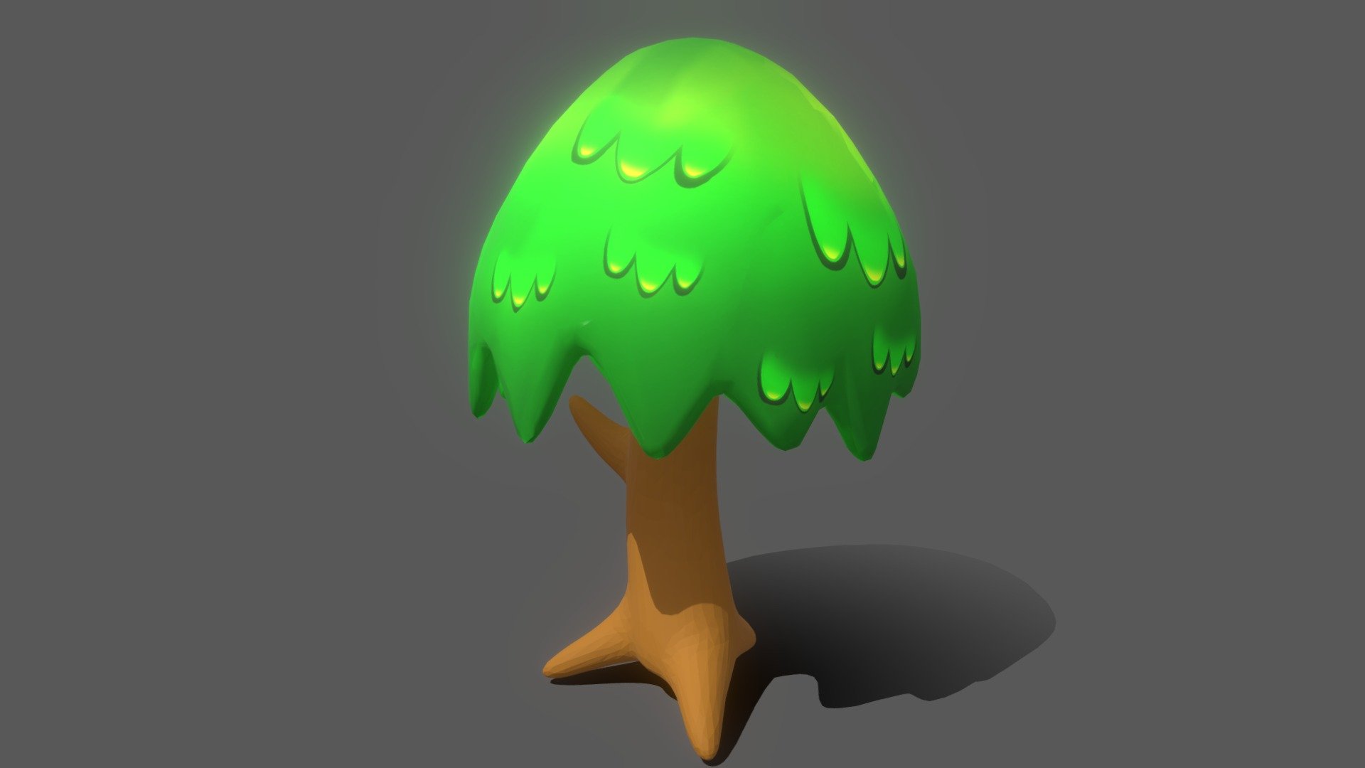 Stylized tree. This was roughly done&hellip; like less than 10 minutes :)\n\nGame engines :\n\n- Backface culling\n- Triplanar/worldspace shader for the bark and add your own testure to it