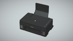 Office Printer office, printing, printer, desk, canon, machine, lowpoly, technology