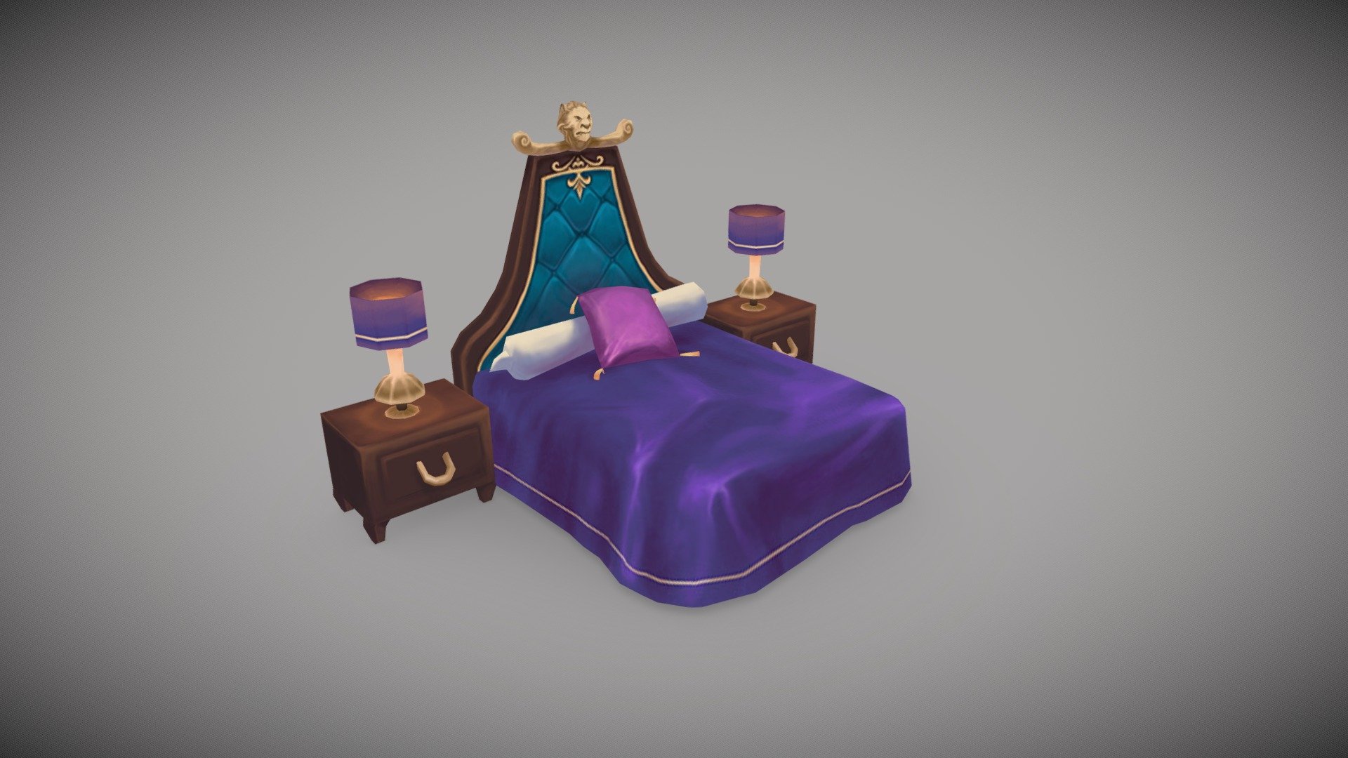 Mobile game asset made for an art test earlier this year. It uses one 512x512 texture, was a fun challenge using a more restrictive UV process than I've used previously.
