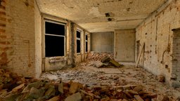 Room under renovation with brick rubble room, ruin, abandoned, soviet, 3d-scan, warehouse, urban, post, secret, magazine, bricks, walls, vr, garbage, damaged, columns, hall, destruction, rubble, old, renovation, works, destroyed, depot, scan3d, scann3d, brickwall, urbex, deserted, manufactory, exploring, photoscan, realitycapture, photogrammetry, building, factory, textured, history, devastated, noai