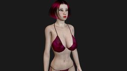 Girl 6 , asian, , woman, bikini, girl, female, animation, rigged