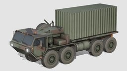 Heavy Expanded Mobility Tactical Truck modern, crate, truck, us, trailer, army, unreal, ready, vr, 4k, tractor, cargo, marines, ukraine, nato, patriot, hemtt, lhs, unity, game, blender, vehicle, pbr, military, usa, war, m977, m1120