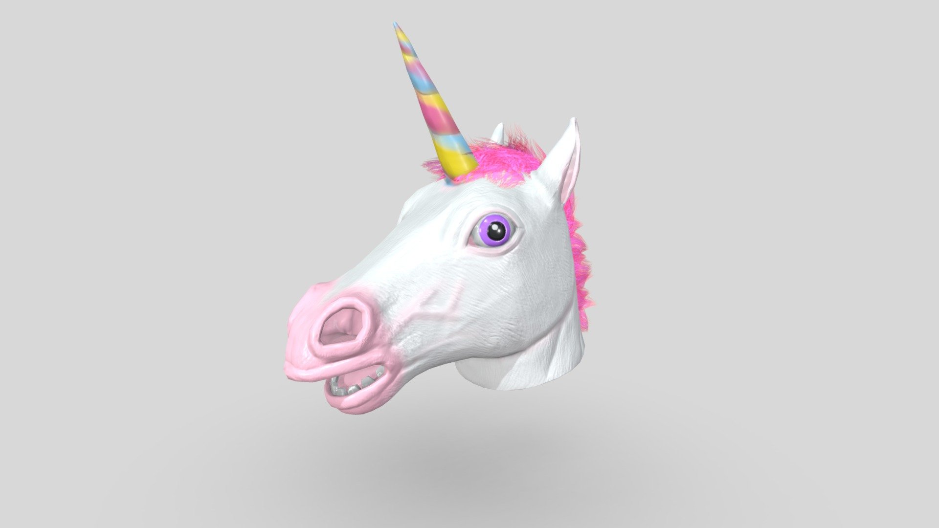 If you need additional work done do not hesitate to contact me, I am available for freelance work.

Funny Rubber Horse Head Mask in rainbow unicorn attire for a character in disguise. 

Highpoly sculpted in Nomadsculpt. Lowpoly made in Blender. Model and Concept by Me, Enya Gerber.